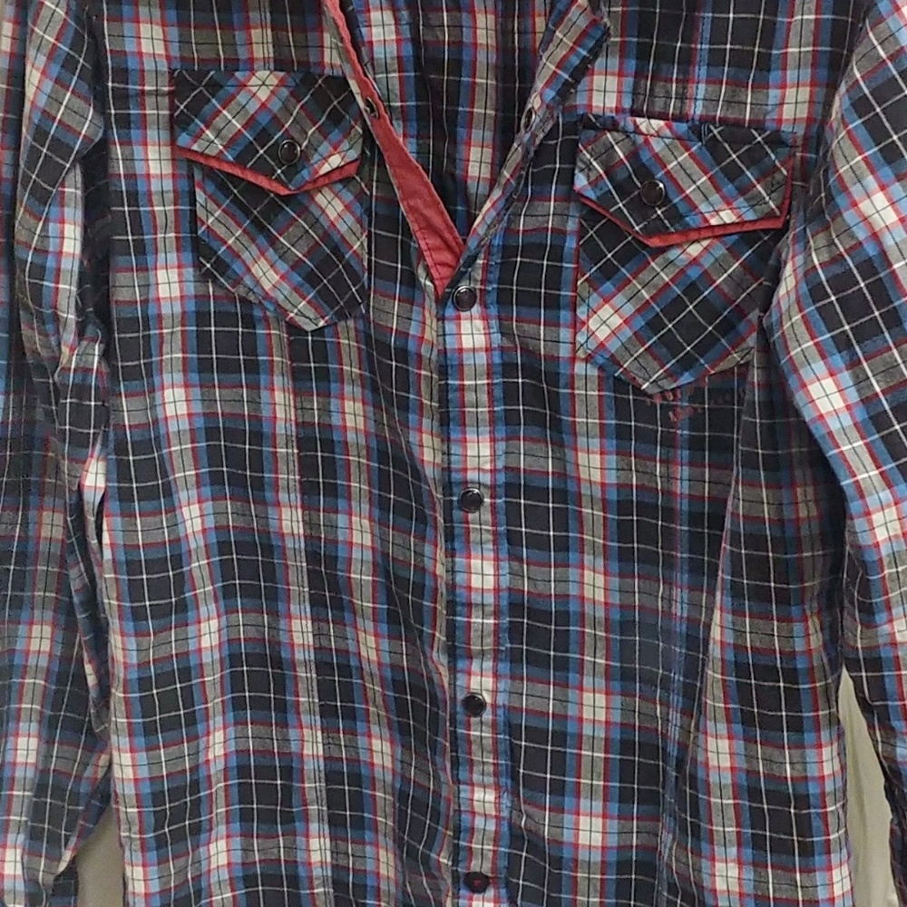 Boys button up plaid shirt